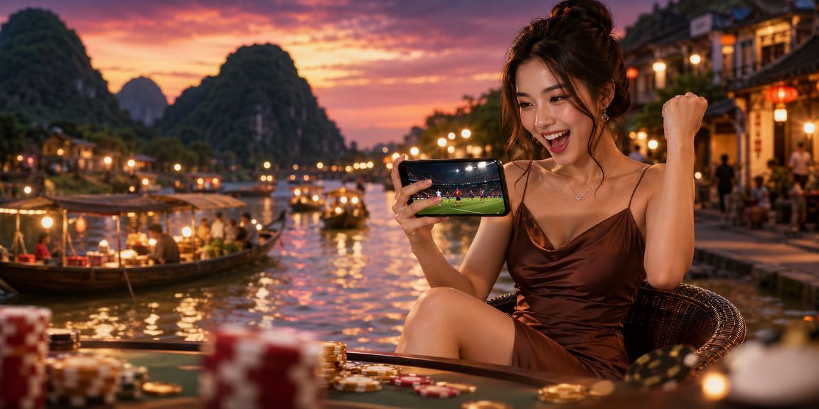 Người chơi tại Ninh Bình thực hiện nạp tiền VND qua điện thoại khi uống cà phê buổi sáng