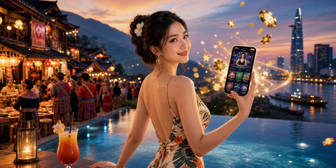 Người dùng tại Sài Gòn chơi slot game trên điện thoại di động